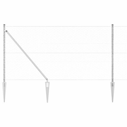 Udendørs sekskantet hegn med stolpe 100 x 1,4 m Sølv Mesh