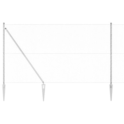 Udendørs sekskantet hegn med stolpe 100 x 1,6 m Sølv Mesh