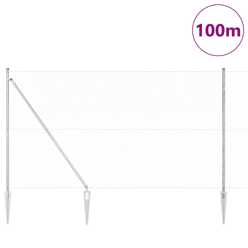 Svejset trådhegn med spidser 100 x 1,6 m (B x H)