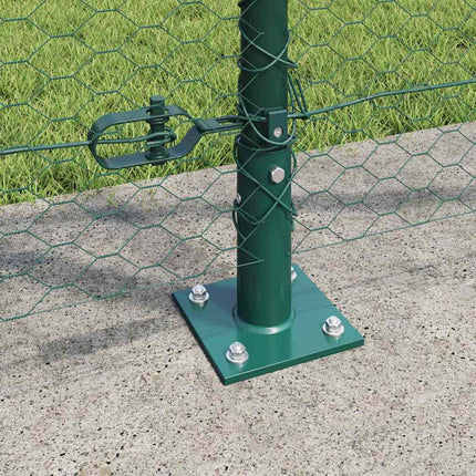 Udendørs hexagonal hegn med betonfundament 10 x 1,2 m Grøn Mesh