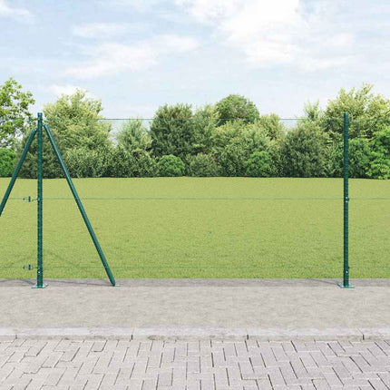 Udendørs hexagonal hegn med betonfundament 25 x 1,2 m Grøn Mesh