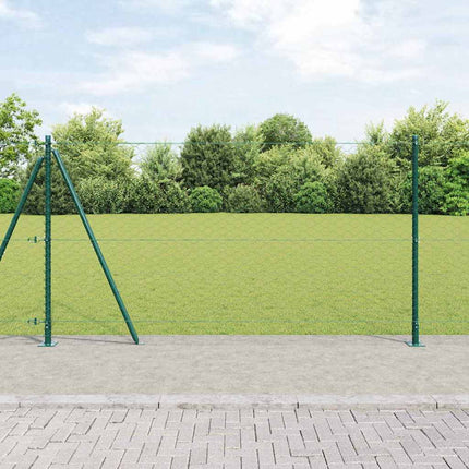 Udendørs hexagonal hegn med betonfundament 25 x 1,2 m Grøn Mesh
