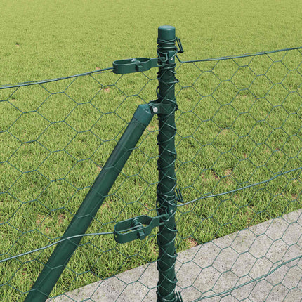 Udendørs hexagonal hegn med betonfundament 50 x 0,6 m Grøn Mesh
