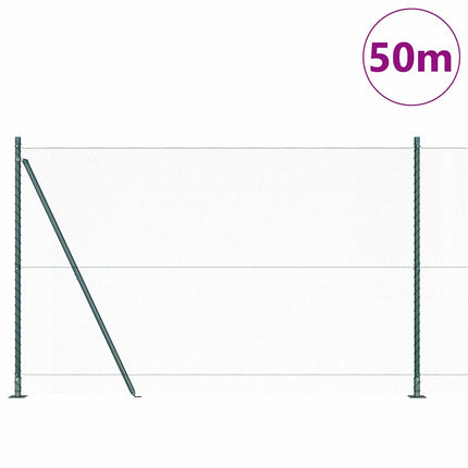Udendørs hexagonal hegn med betonfundament 50 x 1,4 m Grøn Mesh