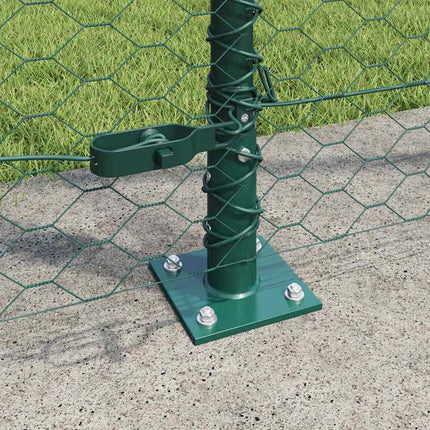 Udendørs hexagonal hegn med betonfundament 50 x 1,4 m Grøn Mesh