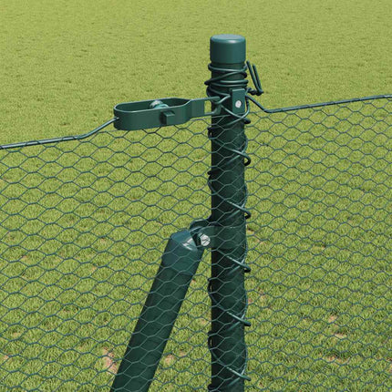 Udendørs hexagonal hegn med betonfundament 50 x 1,5 m Grøn Mesh