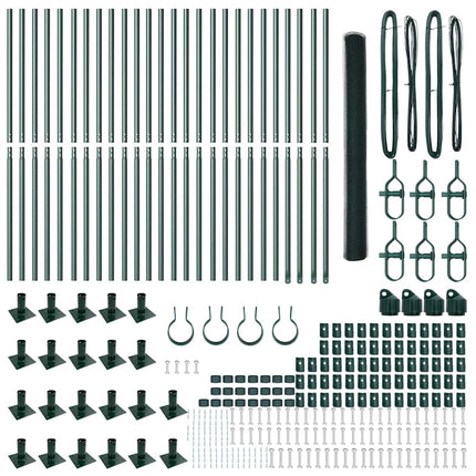 Udendørs hexagonal hegn med betonfundament 50 x 1,5 m Grøn Mesh