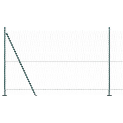 Udendørs hexagonal hegn med betonfundament 50 x 1,5 m Grøn Mesh