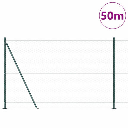Udendørs hexagonal hegn med betonfundament 50 x 1,5 m Grøn Mesh