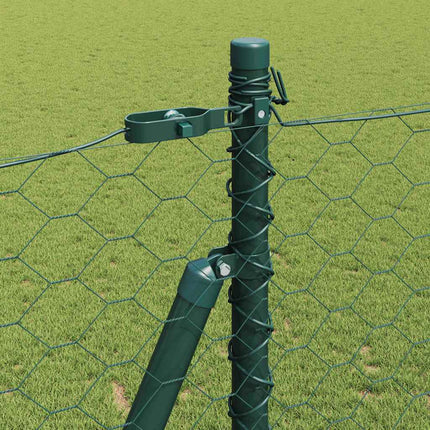 Udendørs hexagonal hegn med betonfundament 50 x 1,6 m Grøn Mesh