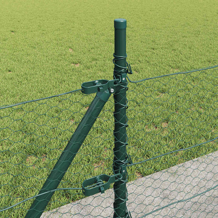 Udendørs hexagonal hegn med betonfundament 100 x 0,4 m Grøn