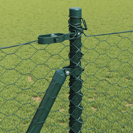 Udendørs hexagonal hegn med betonfundament 100 x 0,8 m Grøn
