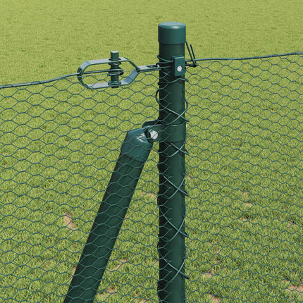 Udendørs hexagonal hegn med betonfundament 100 x 1,2 m Grøn
