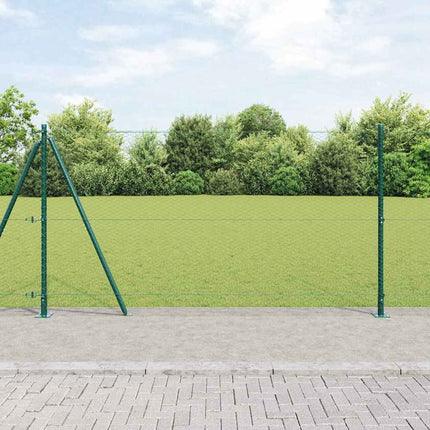 Udendørs hexagonal hegn med betonfundament 100 x 1,2 m Grøn