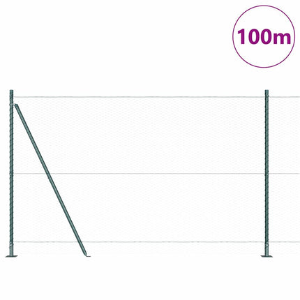 Udendørs hexagonal hegn med betonfundament 100 x 1,4 m Grøn
