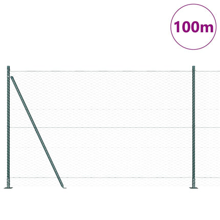 Udendørs hexagonal hegn med betonfundament 100 x 1,6 m Grøn