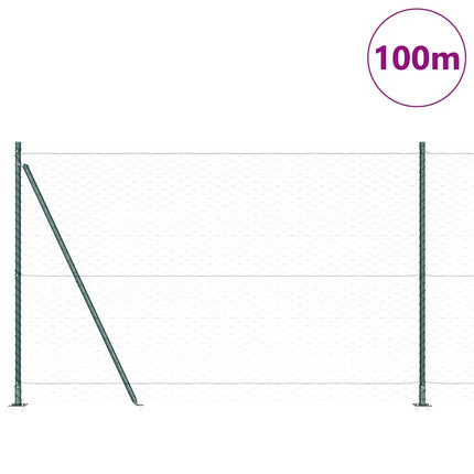 Udendørs hexagonal hegn med betonfundament 100 x 1,6 m Grøn