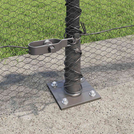 Udendørs hexagonal hegn med betonfundament 10 x 0,6 m Grå Mesh