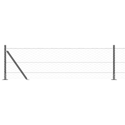 Udendørs hexagonal hegn med betonfundament 10 x 0,6 m Grå Mesh