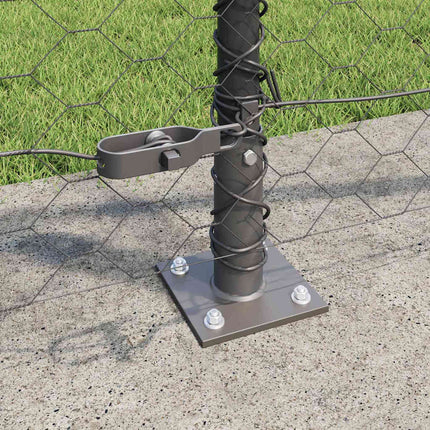 Udendørs hexagonal hegn med betonfundament 10 x 1 m Grå Mesh