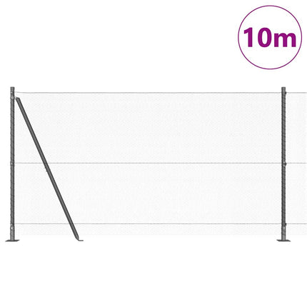 Udendørs hexagonal hegn med betonfundament 10 x 1,2 m Grå Mesh