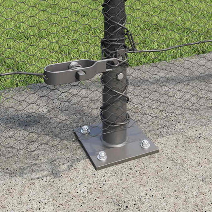 Udendørs hexagonal hegn med betonfundament 10 x 1,4 m Grå Mesh