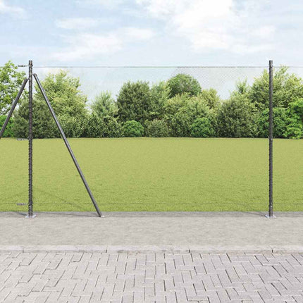 Udendørs hexagonal hegn med betonfundament 10 x 1,6 m Grå Mesh