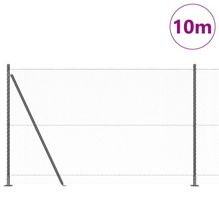Udendørs hexagonal hegn med betonfundament 10 x 1,6 m Grå Mesh