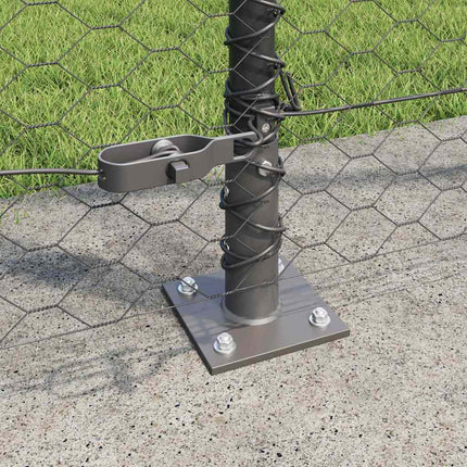 Udendørs hexagonal hegn med betonfundament 10 x 1,6 m Grå Mesh