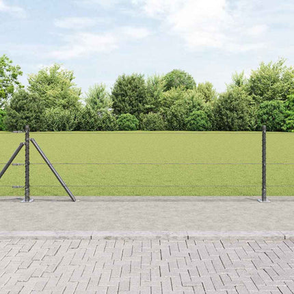 Udendørs hexagonal hegn med betonfundament 25 x 0,4 m Grå Mesh