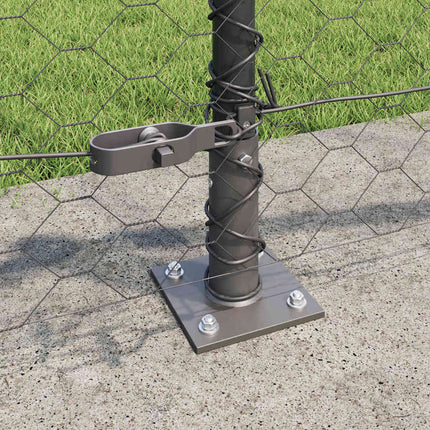 Udendørs hexagonal hegn med betonfundament 25 x 0,4 m Grå Mesh