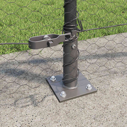 Hexagonal hegn med betonbund 25 x 0,8 m PVC-belagt stål Grå
