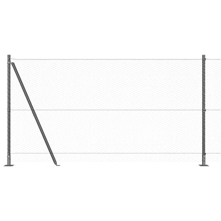 Udendørs hexagonal hegn med betonfundament 25 x 1,2 m Grå Mesh