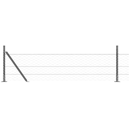 Udendørs hexagonal hegn med betonfundament 50 x 0,4 m Grå Mesh