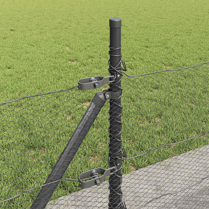 Udendørs hexagonal hegn med betonfundament 50 x 0,5 m Grå Mesh