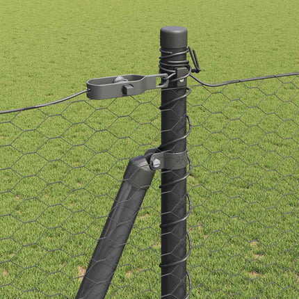 Udendørs hexagonal hegn med betonfundament 50 x 1,4 m Grå Mesh