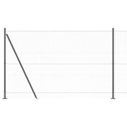 Udendørs hexagonal hegn med betonfundament 50 x 1,4 m Grå Mesh