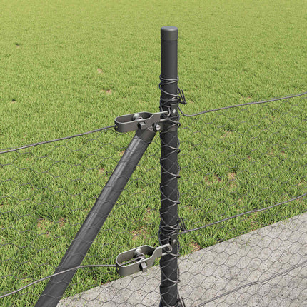 Udendørs hexagonal hegn med betonfundament 100 x 0,5 m Grå Mesh