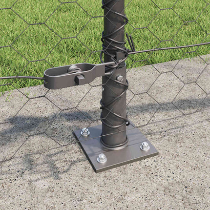 Udendørs hexagonal hegn med betonfundament 100 x 0,5 m Grå Mesh