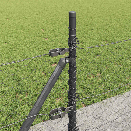 Udendørs hexagonal hegn med betonfundament 100 x 0,5 m Grå Mesh