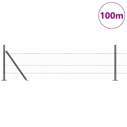 Udendørs hexagonal hegn med betonfundament 100 x 0,5 m Grå Mesh