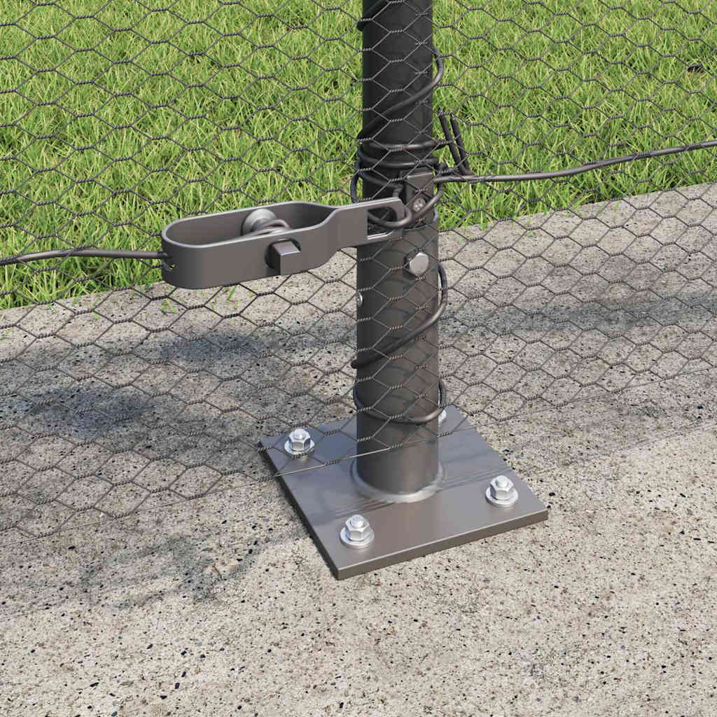 Hegnspæl Grå 100 x 0,8 m (13 mm netværk) Stål og PVC