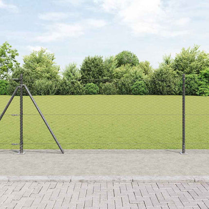 Udendørs hexagonal hegn med betonfundament 100 x 0,8 m Grå Mesh
