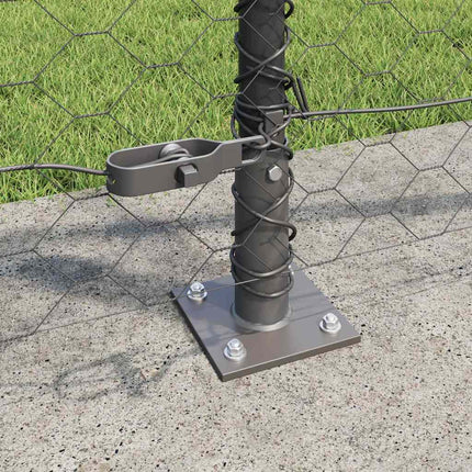 Udendørs hexagonal hegn med betonfundament 100 x 1 m Grå Mesh