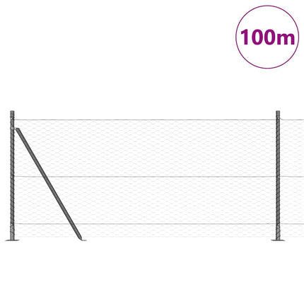 Udendørs hexagonal hegn med betonfundament 100 x 1 m Grå Mesh
