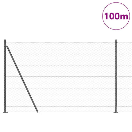 Udendørs hexagonal hegn med betonfundament 100 x 1,5 m Grå Mesh