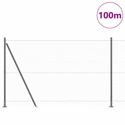 Udendørs hexagonal hegn med betonfundament 100 x 1,5 m Grå Mesh