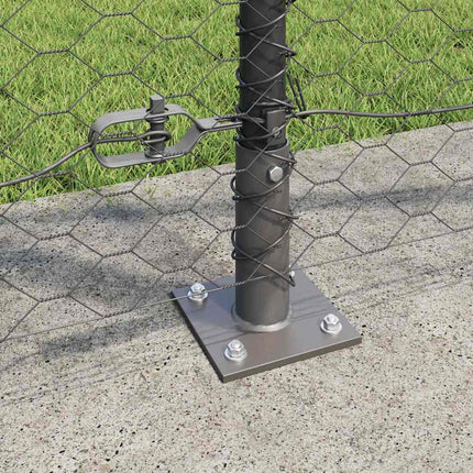 Udendørs hexagonal hegn med betonfundament 100 x 1,6 m Grå Mesh