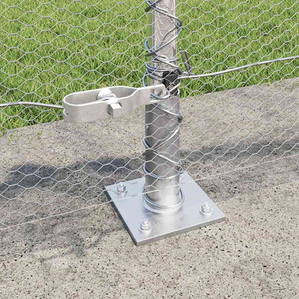 Hexagonal hegn med betonbund 10 x 0,6 m Galvaniseret stål Sølv