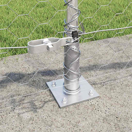 Udendørs hexagonal hegn med betonfundament 10 x 0,6 m Sølv Mesh